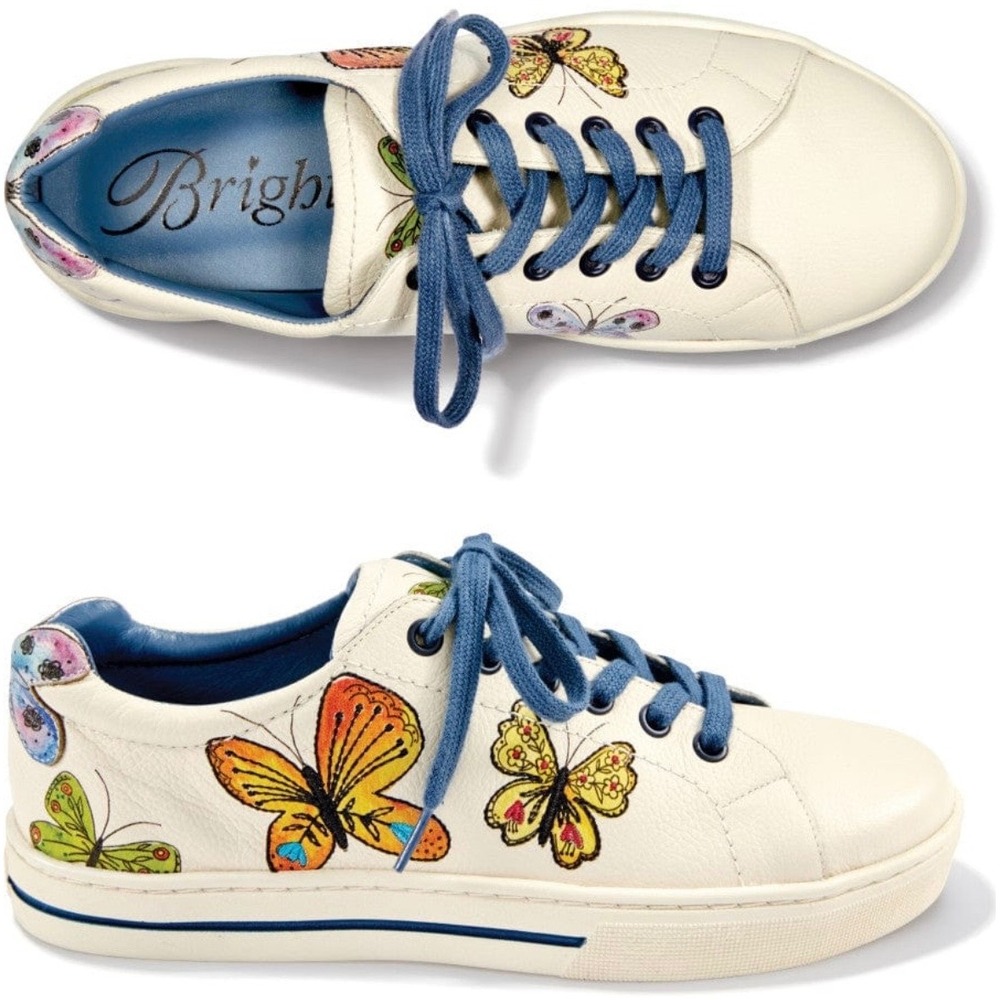 Brighton Flyme White Leather Butterfly Sneakers Fly Away With Me 8.5M